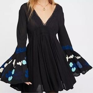Free People So in Love Embroidered Tunic Dress